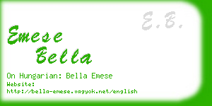 emese bella business card